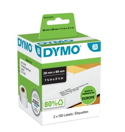 Dymo 99010 / S0722370 Standard Address Labels 28x89 mm (1.1/8" X 3.1/2")