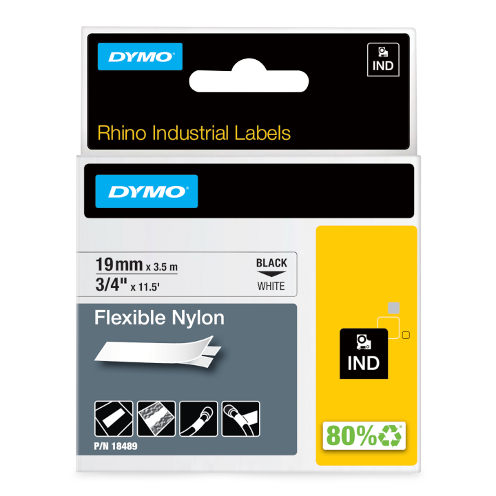Rhino 18489 Flexible Nylon 9mm black on white