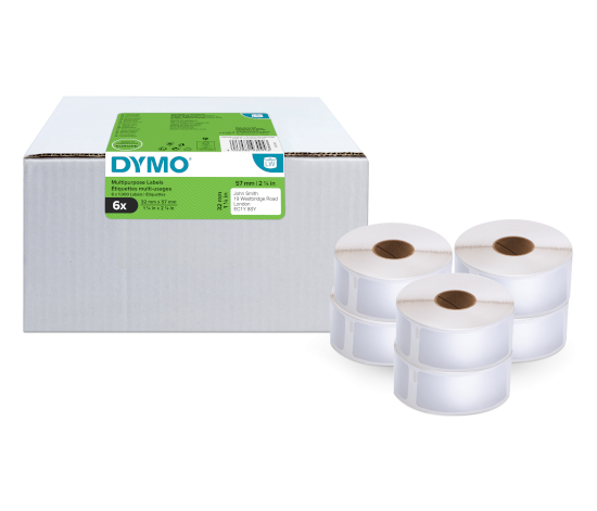 Dymo 2093094 label 11354, 6-pack 32x57mm paper, white, removable