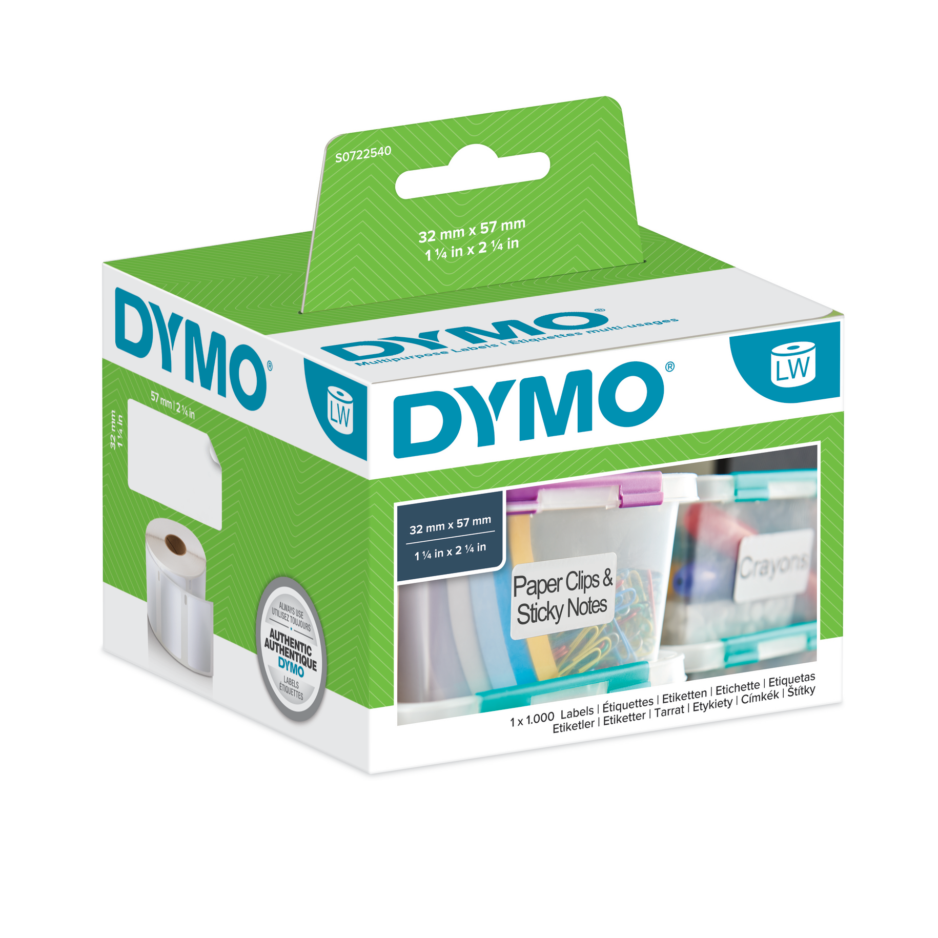 Dymo S0722540 Removable Labels 32x57 mm (11354)