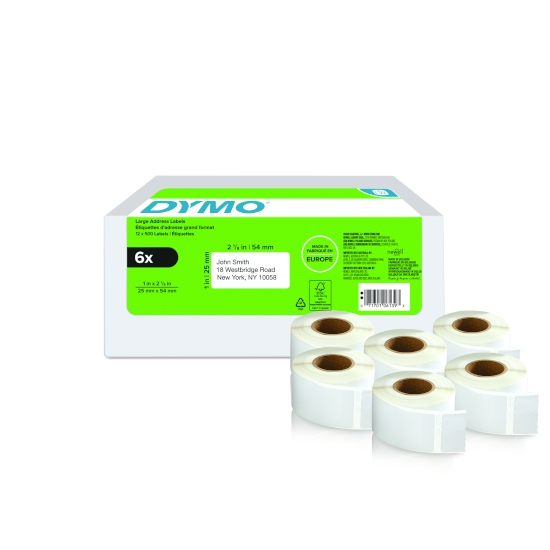 Dymo 2177564 25 x 54 mm Multi pack 6 rolls Dymo 2177564 25 x 54 mm Multi pack 6 rolls