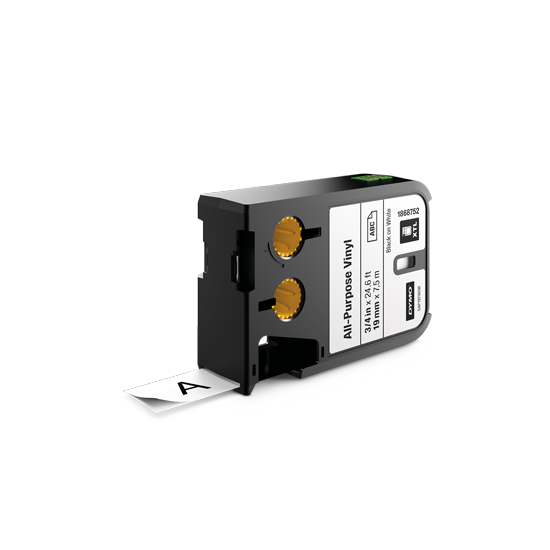 DYMO 1868752 XTL universal vinyl tape 19mm black on white DYMO 1868752 XTL universal vinyl tape 19mm black on white