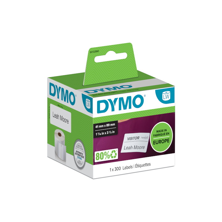 Dymo 11356 Removable white name badge Dymo 11356 Removable white name badge