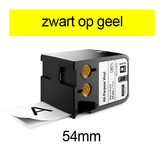 DYMO 1868775 XTL universal vinyl tape 54mm black on yellow DYMO 1868775 XTL universal vinyl tape 54mm black on yellow