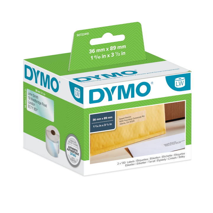 Dymo S0722410 plastic label 36x89mm Dymo S0722410 plastic label 36x89mm