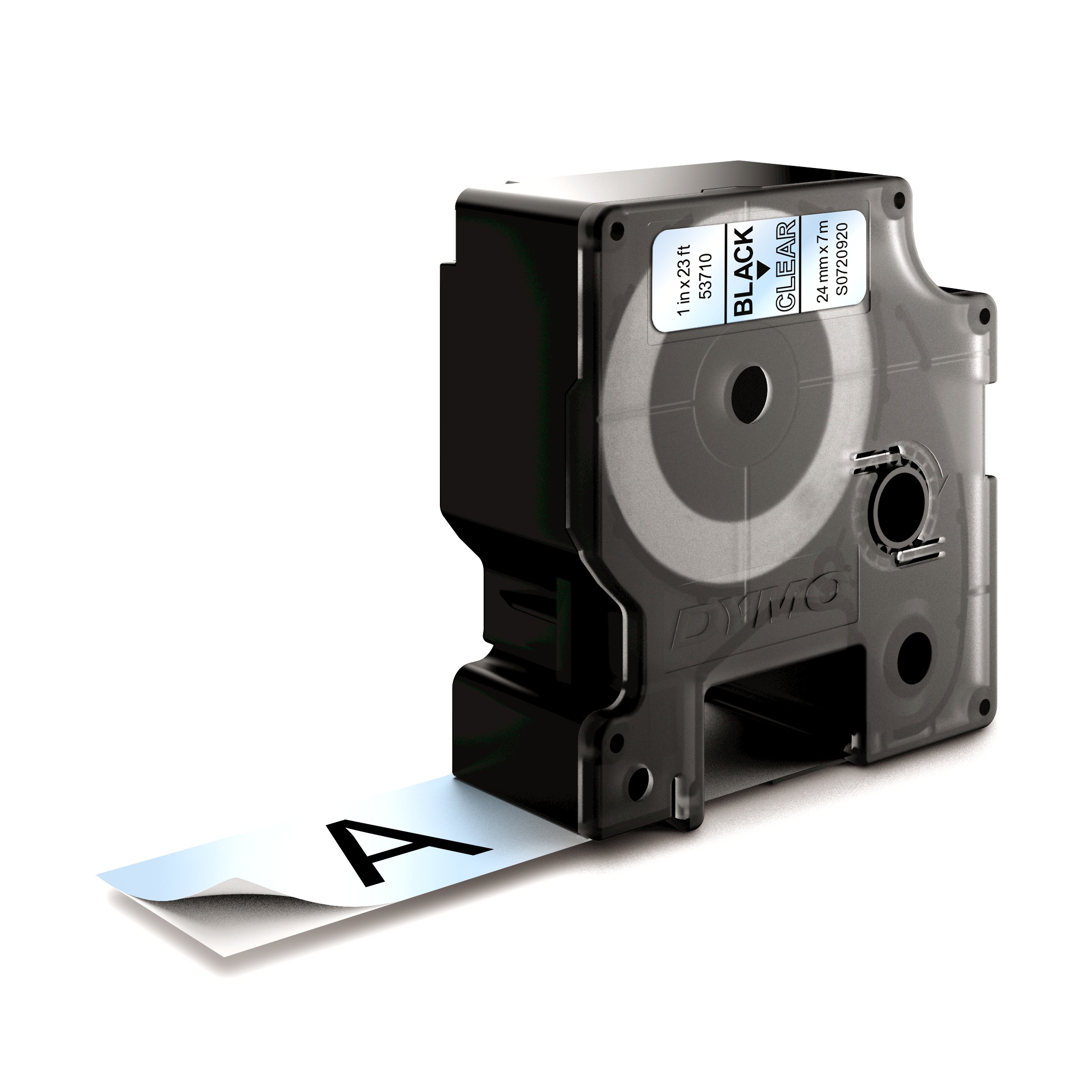 Dymo D1 cassette 24mm black on transparent Dymo D1 cassette 24mm black on transparent