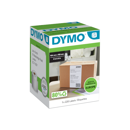 Dymo extra large shipping labels 104x159mm for LabelWriter 4XL Dymo extra large shipping labels 104x159mm for LabelWriter 4XL
