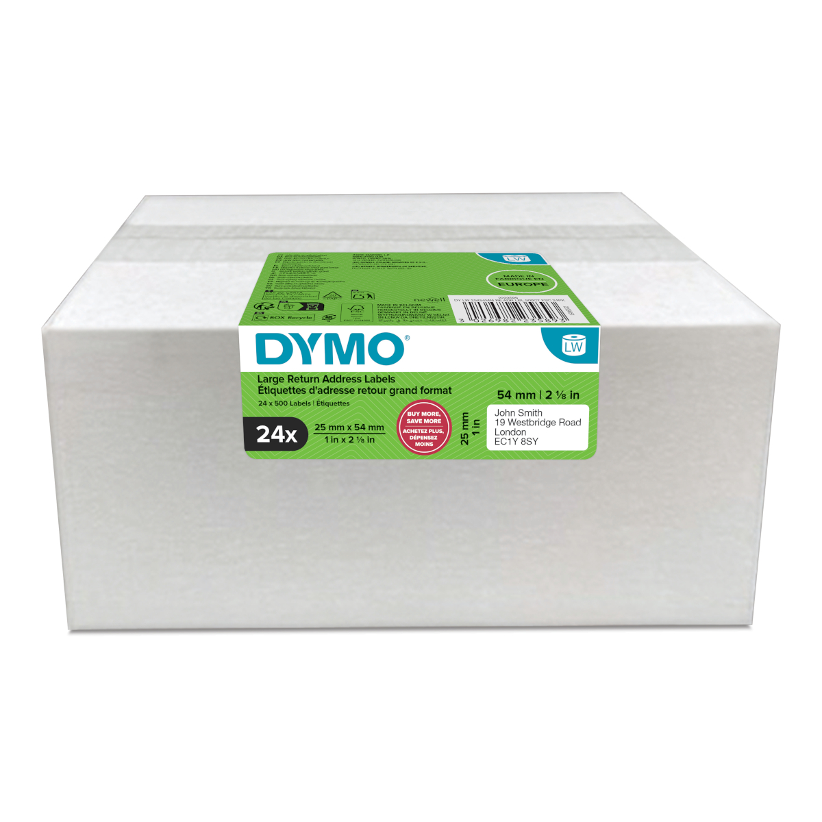 Dymo 2177563 25 x 54 mm Multi pack 12 rolls Dymo 2177563 25 x 54 mm Multi pack 12 rolls