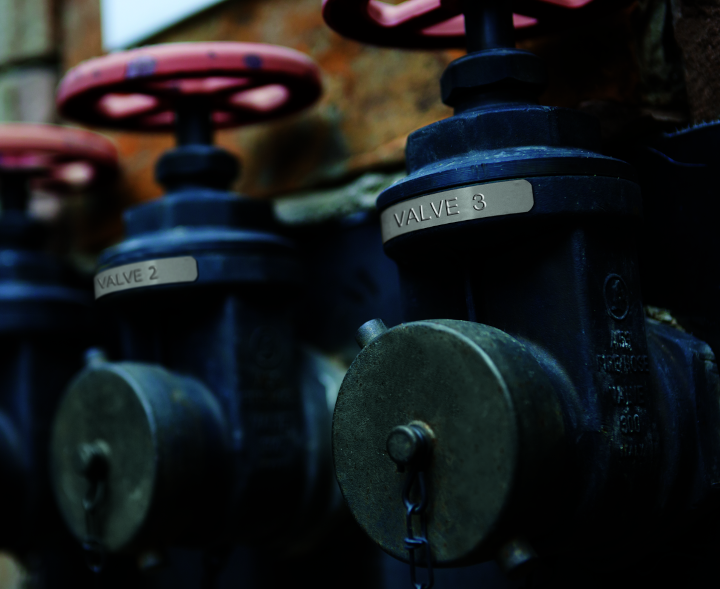 Metal embossed tape on industrial cranes Metal embossed tape on industrial cranes