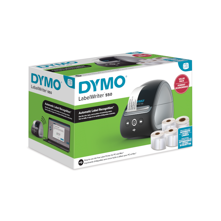 Dymo LabelWriter 550 Valuepack printer with 4 rolls of labels Dymo LabelWriter 550 Valuepack printer with 4 rolls of labels