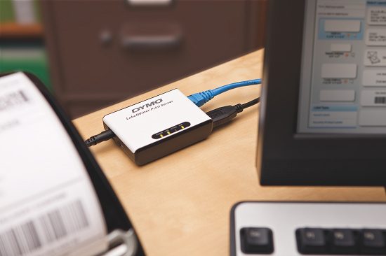 Dymo LabelWriter Print Server fits anywhere on the desk Dymo LabelWriter Print Server fits anywhere on the desk