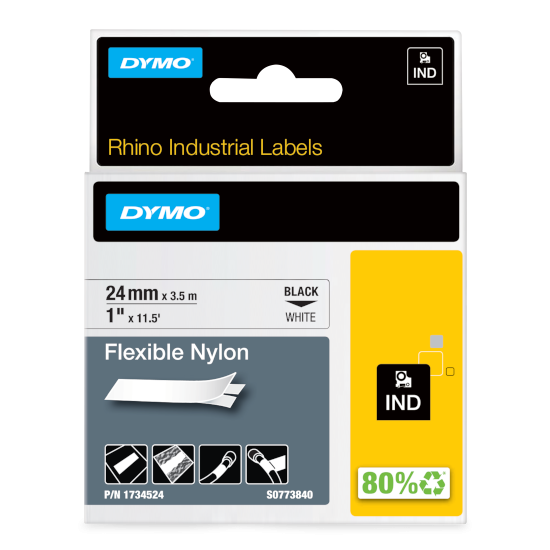 Dymo 1734524 RHINO flexible nylon tape 24mm packaging Dymo 1734524 RHINO flexible nylon tape 24mm packaging