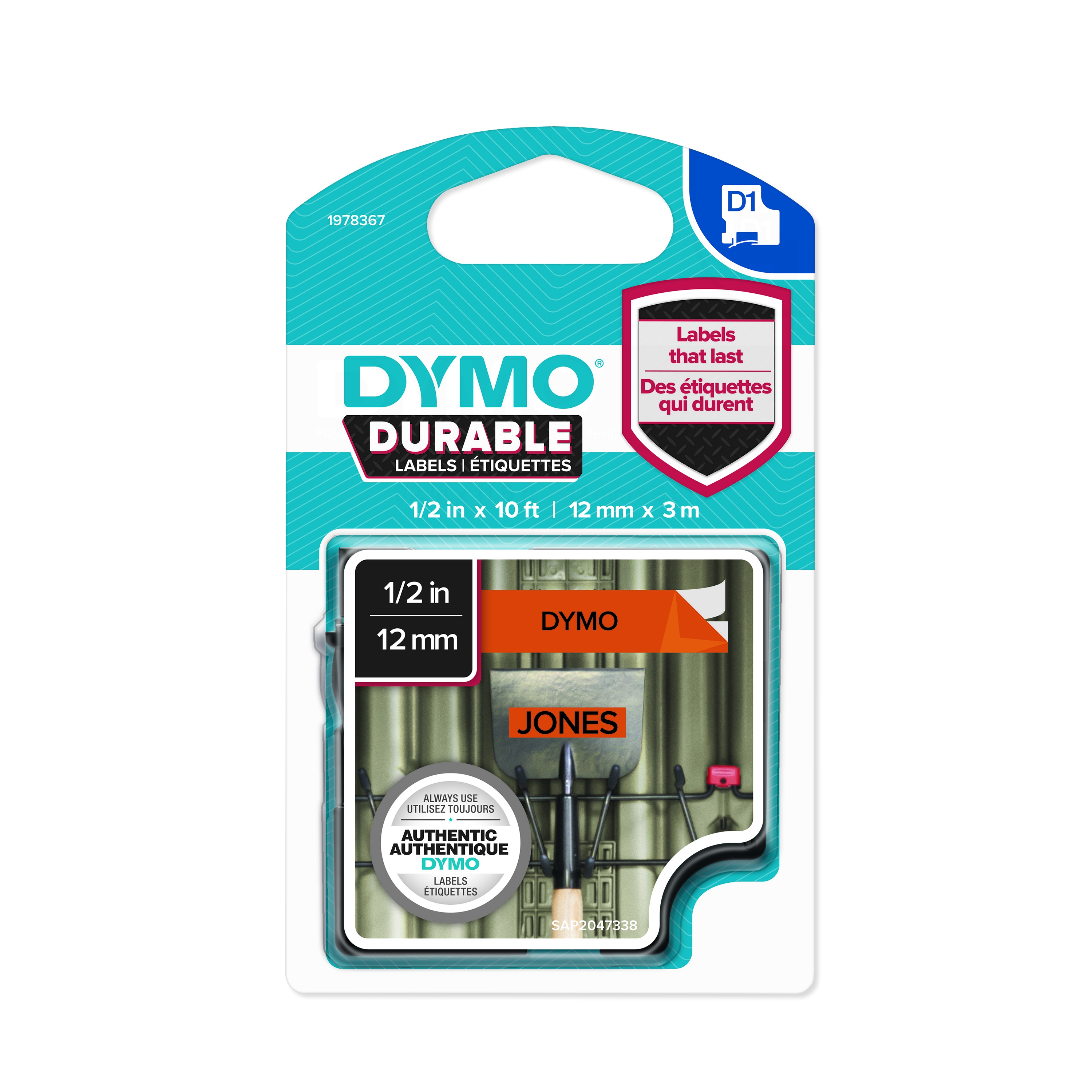 Dymo 1978367 durable D1 tape black on orange 12mm Dymo 1978367 durable D1 tape black on orange 12mm
