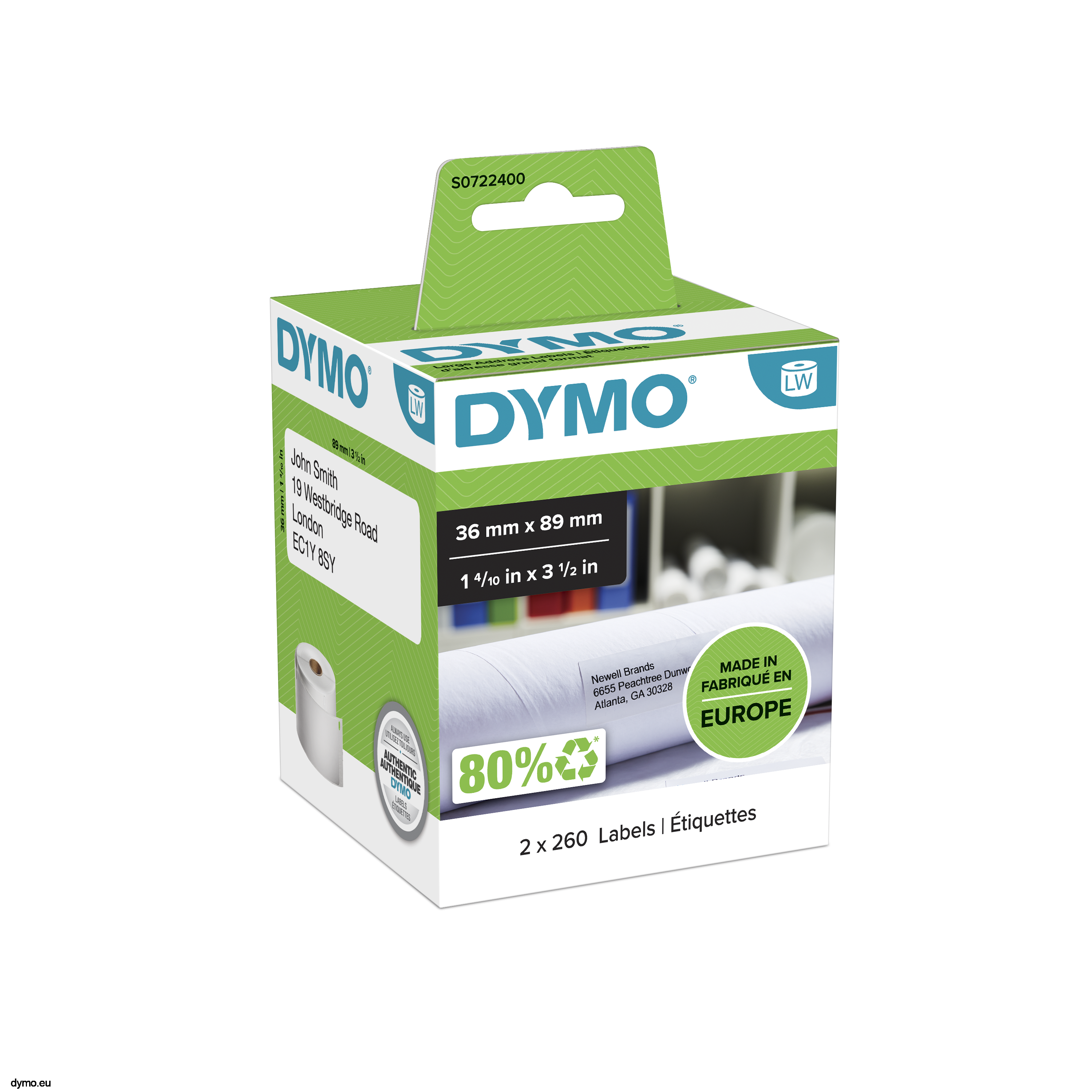 Dymo 99012 Large Address Labels 89 x 36mm