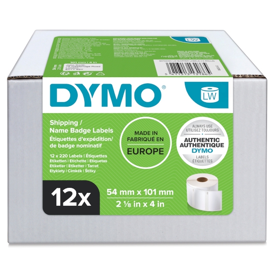 Dymo 13186 Multi Pack Shipping / Name Badge Labels 54x101mm ((2 1/8 x 4 inch)