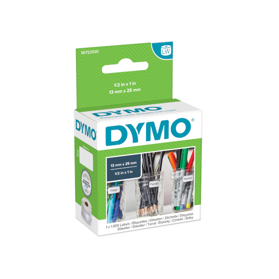 Dymo 11353 Multi Purpose Labels, 2-in-1, 13x25 mm / 0,5 x 1,0 inch, removable